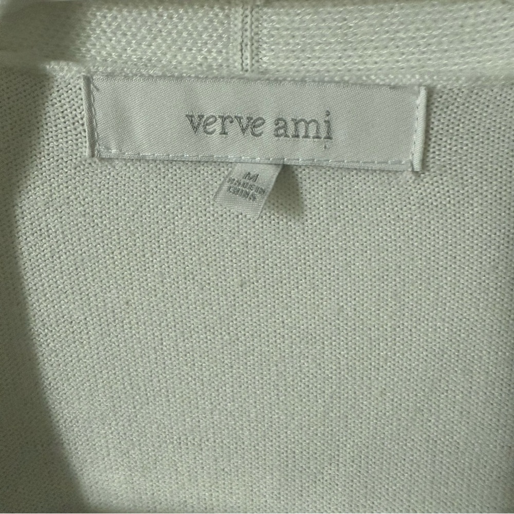 Verve Ami Mauve Pink and White Striped Long Sleeve Cottagecore Cardigan Sweater - Picture 2 of 5